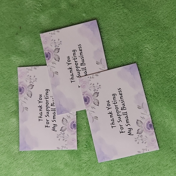 Watercolor Purple Floral Thank You Business Cards 50 Count - Picture 2 of 6